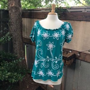 3/ $15 Lauren Michelle floral embellished peasant